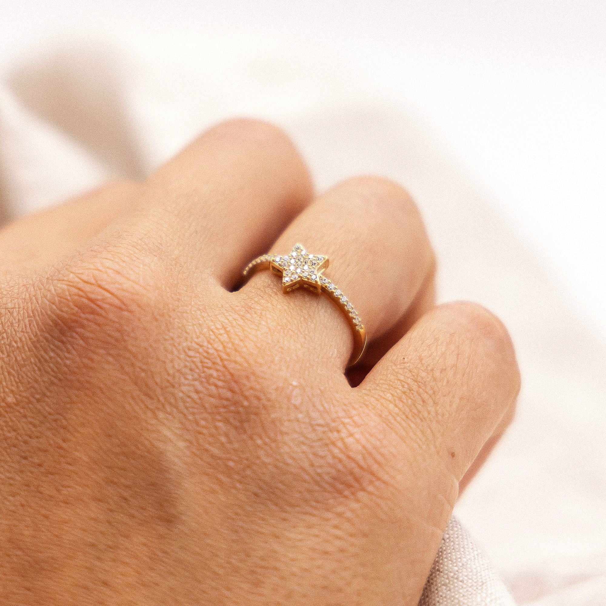 Fascination by Ellen K. 375 Gold mit Stern-Motiv und Zirkonia weiß Ring 41676925...