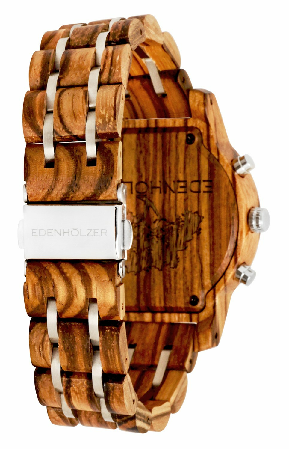 Edenhölzer Holzuhr Damen Armbanduhr Chronograph Holzarmbanduhr Bonaire Datumsanz... – Bild 2