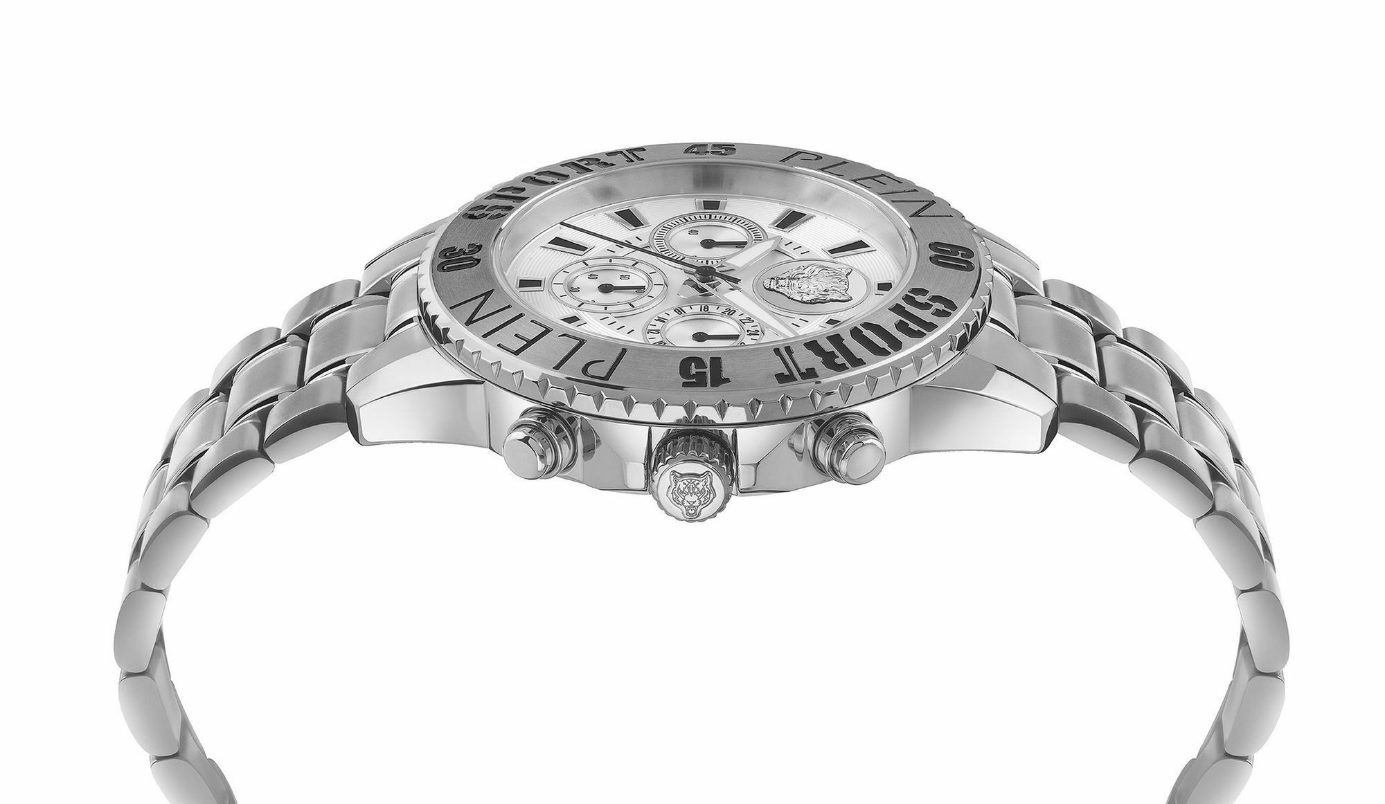 Philipp Plein Herrenuhr Quarz Chronograph Silber Edelstahl PSMEA0424 – Bild 3