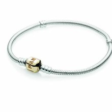 Pandora Moments Damen-Armband mit Gold-Verschluss Silber 590702HG Pandora Moments Damen-Armband mit Gold-Verschluss Silber 590702HG