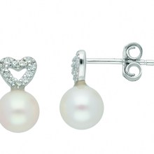 Damen 925 Silber Ohrringe  Ohrstecker Herz mit Zirkonia Damen 925 Silber Ohrringe  Ohrstecker Herz mit Zirkonia