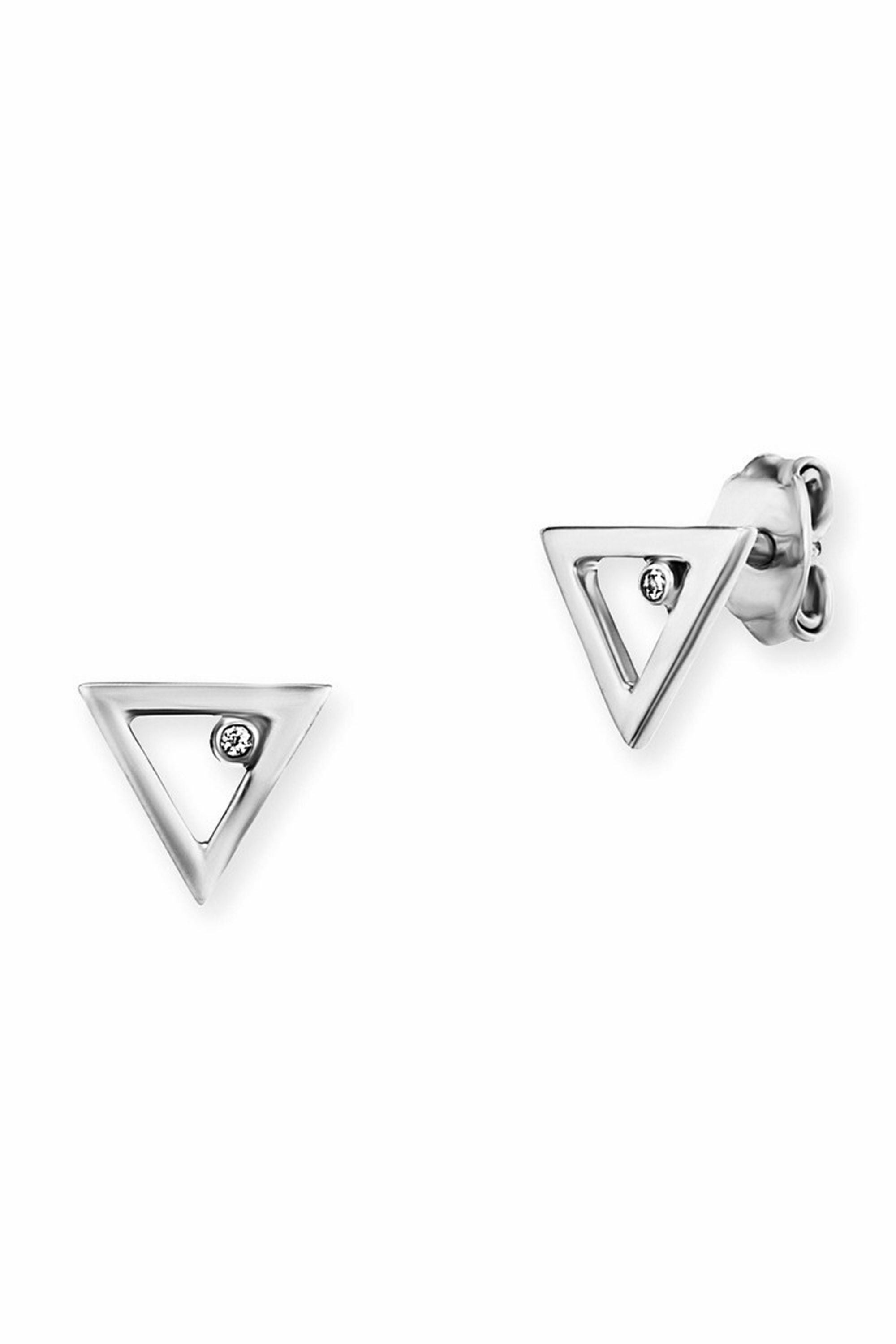 Ohrstecker 925 Sterling Silber rhodiniert Zirkonia Dreieck 41184223592542 – Bild 2