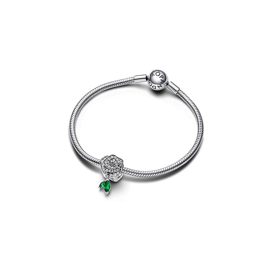 Pandora 793201C01 Silber-Charm Funkelnde Blühende Rose Pandora 793201C01 Silber-Charm Funkelnde Blühende Rose