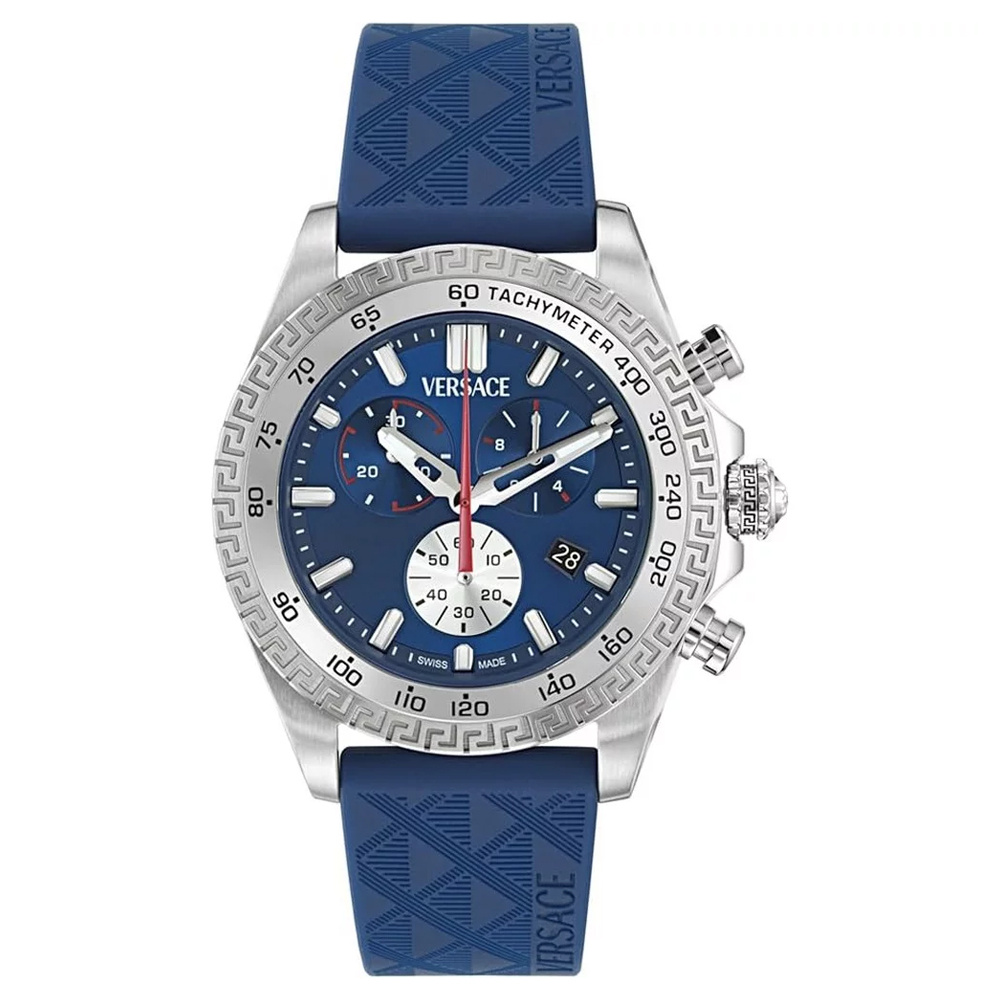 Versace Armbanduhr Unisex Chrono X Silber Blau Herrenuhr VE9K00124 – Bild 3