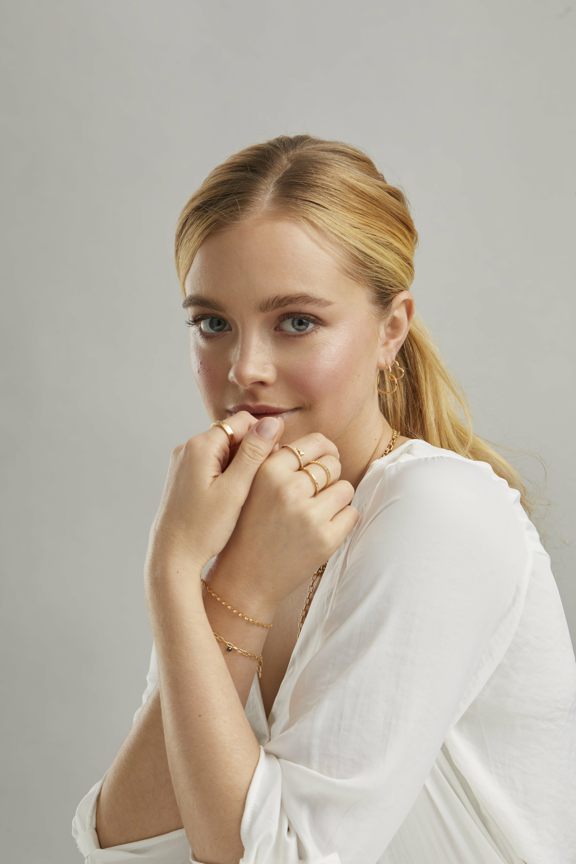 Creole 925 Sterling Silber gelb vergoldet Herz 41184970211422 – Bild 3