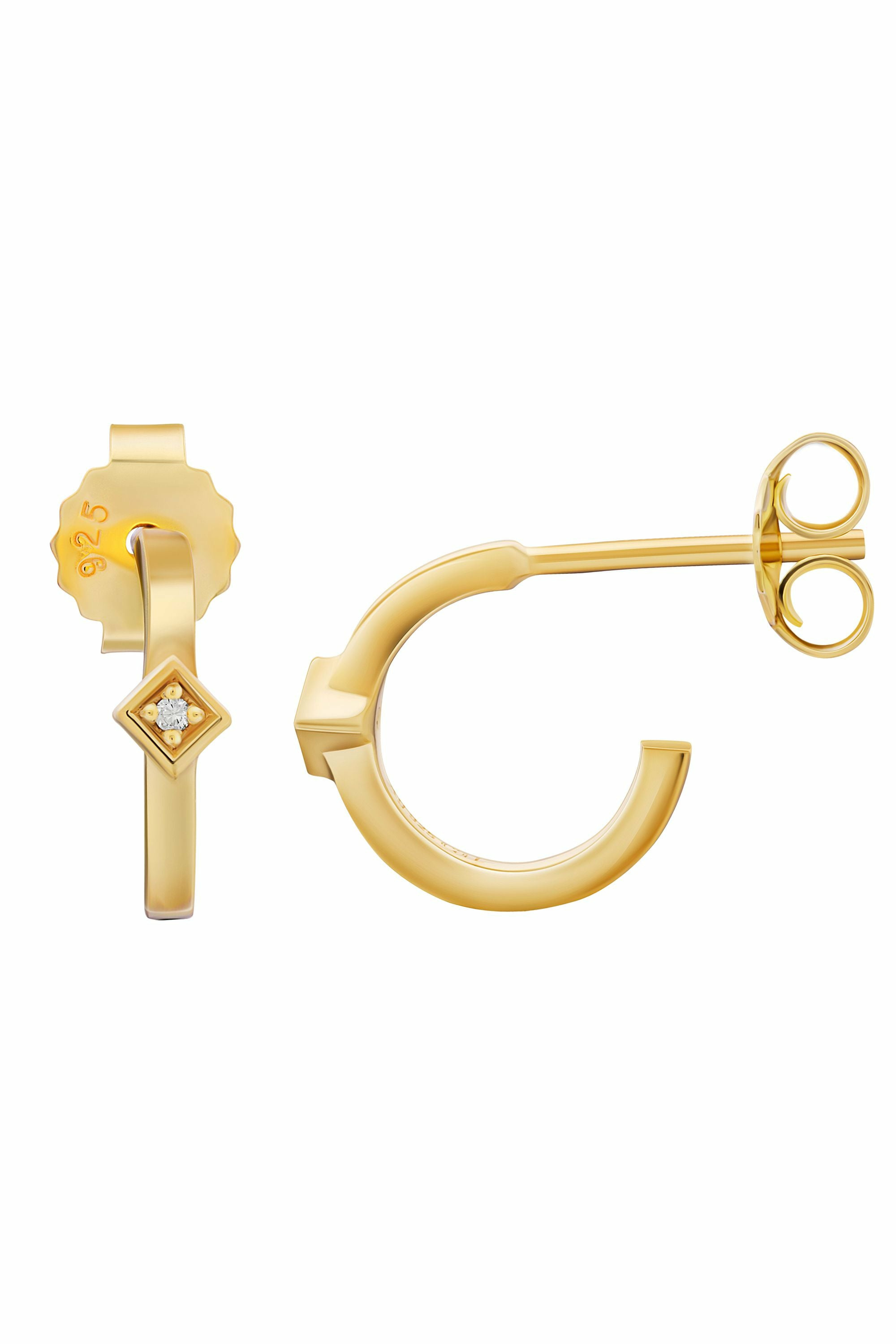 Creole 925 Sterling Silber vergoldet Raute Zirkonia 41185176191070 Creole 925 Sterling Silber vergoldet Raute Zirkonia 41185176191070