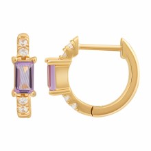 Creole 925 Sterling Silber vergoldet mit lila Amethyst 41185174093918 Creole 925 Sterling Silber vergoldet mit lila Amethyst 41185174093918