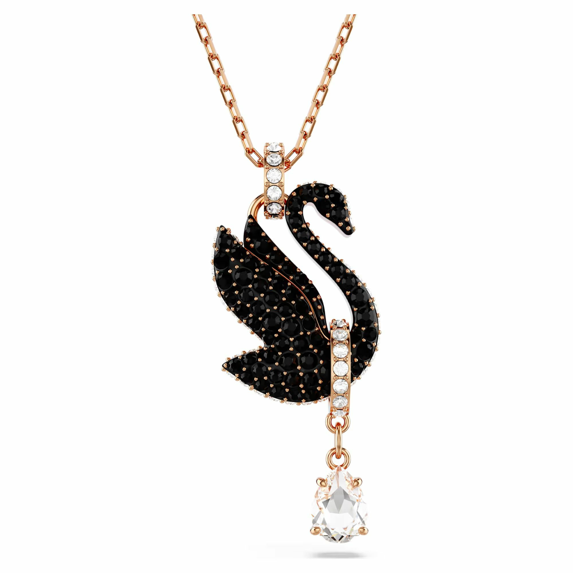 SWAROVSKI Damen Anhänger Schwan Schwarz Roségold-Legierungsschicht SWAN 5678045 SWAROVSKI Damen Anhänger Schwan Schwarz Roségold-Legierungsschicht SWAN 5678045
