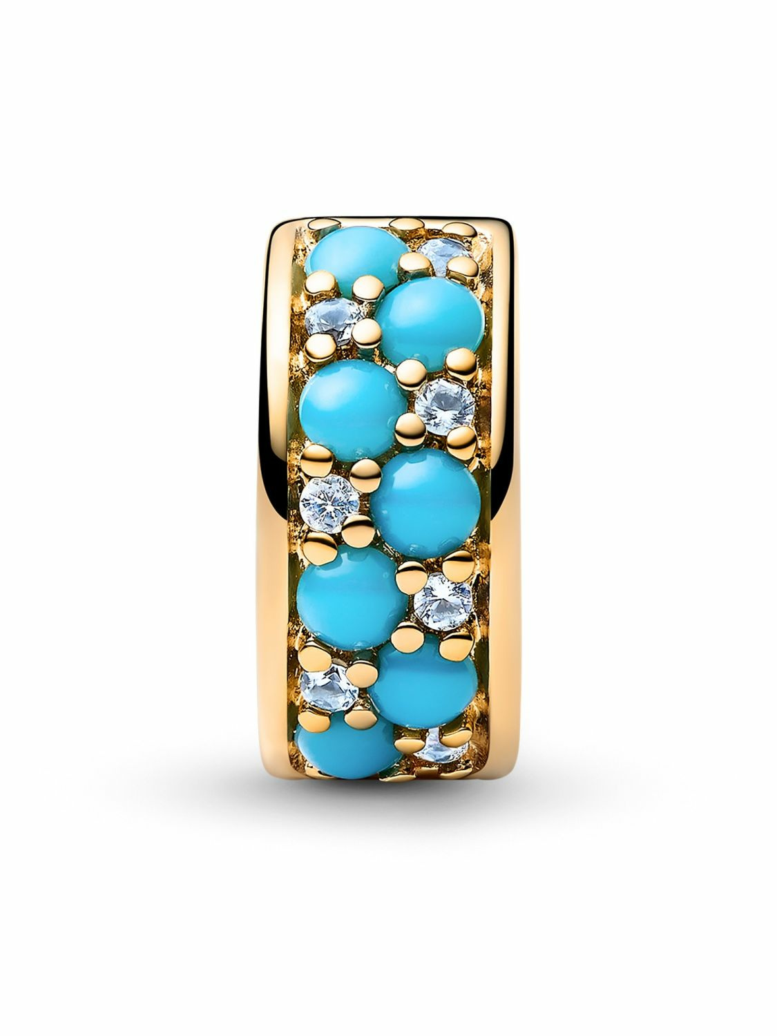 Pandora Clip-Charm Aquamarinblau Goldfarben 763902C01 – Bild 2