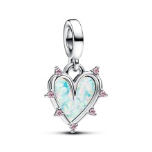 Anhänger hearts double dangle lab-opal zir. Anhänger hearts double dangle lab-opal zir.