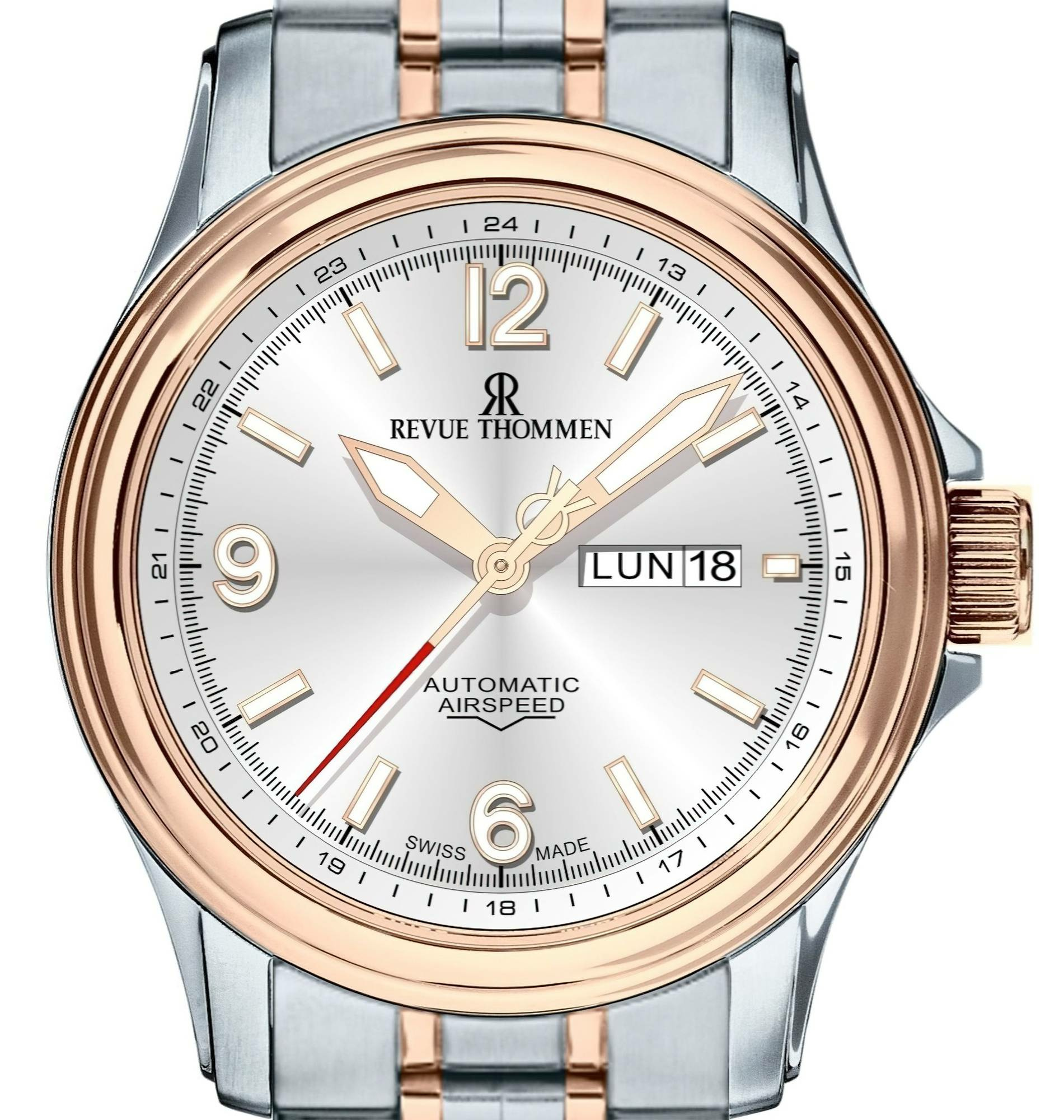 Revue Thommen Uhr Herren Air Speed Xlarge Silber Bicolor 16040.2452 – Bild 2