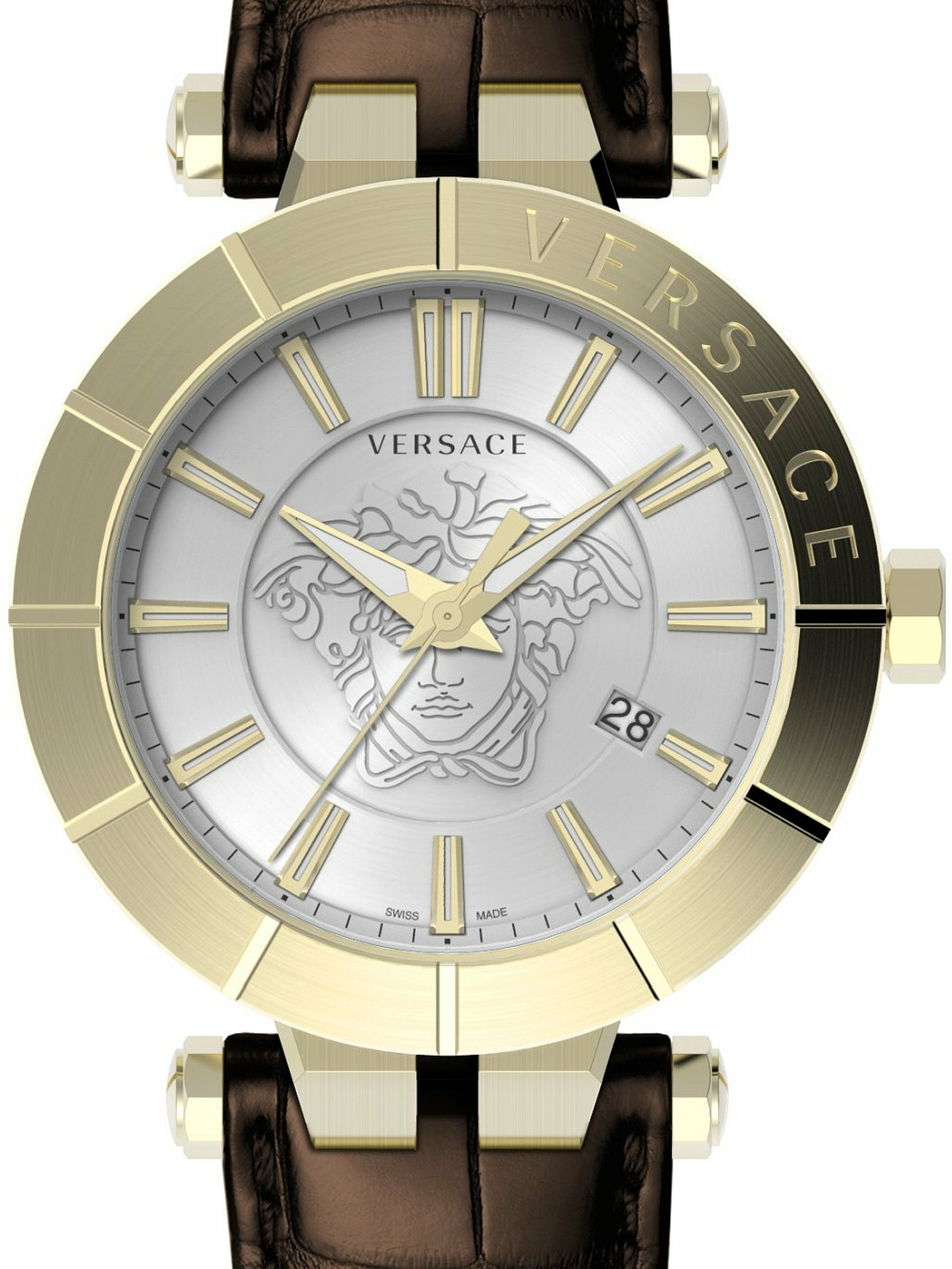 Versace Herren Armbanduhr V-Race Restyling 42 mm Datumsfenster Armband Leder VE... Versace Herren Armbanduhr V-Race Restyling 42 mm Datumsfenster Armband Leder VE...