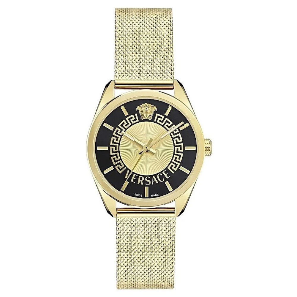 Versace Uhr Damen New V-Circle Gold/Schwarz VE8A00424 – Bild 3