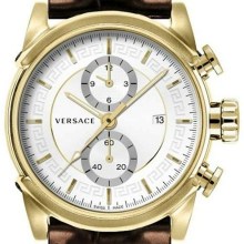 Versace Chrono Urban Herrenuhr Braunes Leder Gold Stahl Zifferblatt 44mm VEV4003... Versace Chrono Urban Herrenuhr Braunes Leder Gold Stahl Zifferblatt 44mm VEV4003...