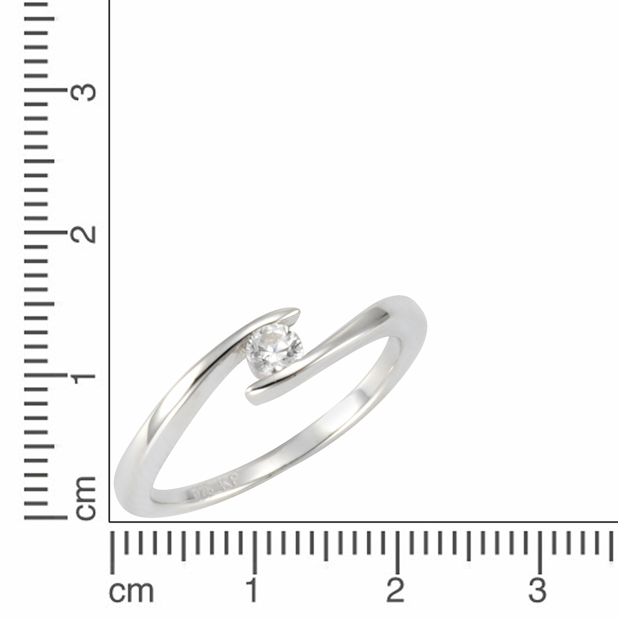 ZEEme Silver Silber 925 rhodiniert mit weißem Zirkonia-Stein Ring 41675919556702 ZEEme Silver Silber 925 rhodiniert mit weißem Zirkonia-Stein Ring 41675919556702
