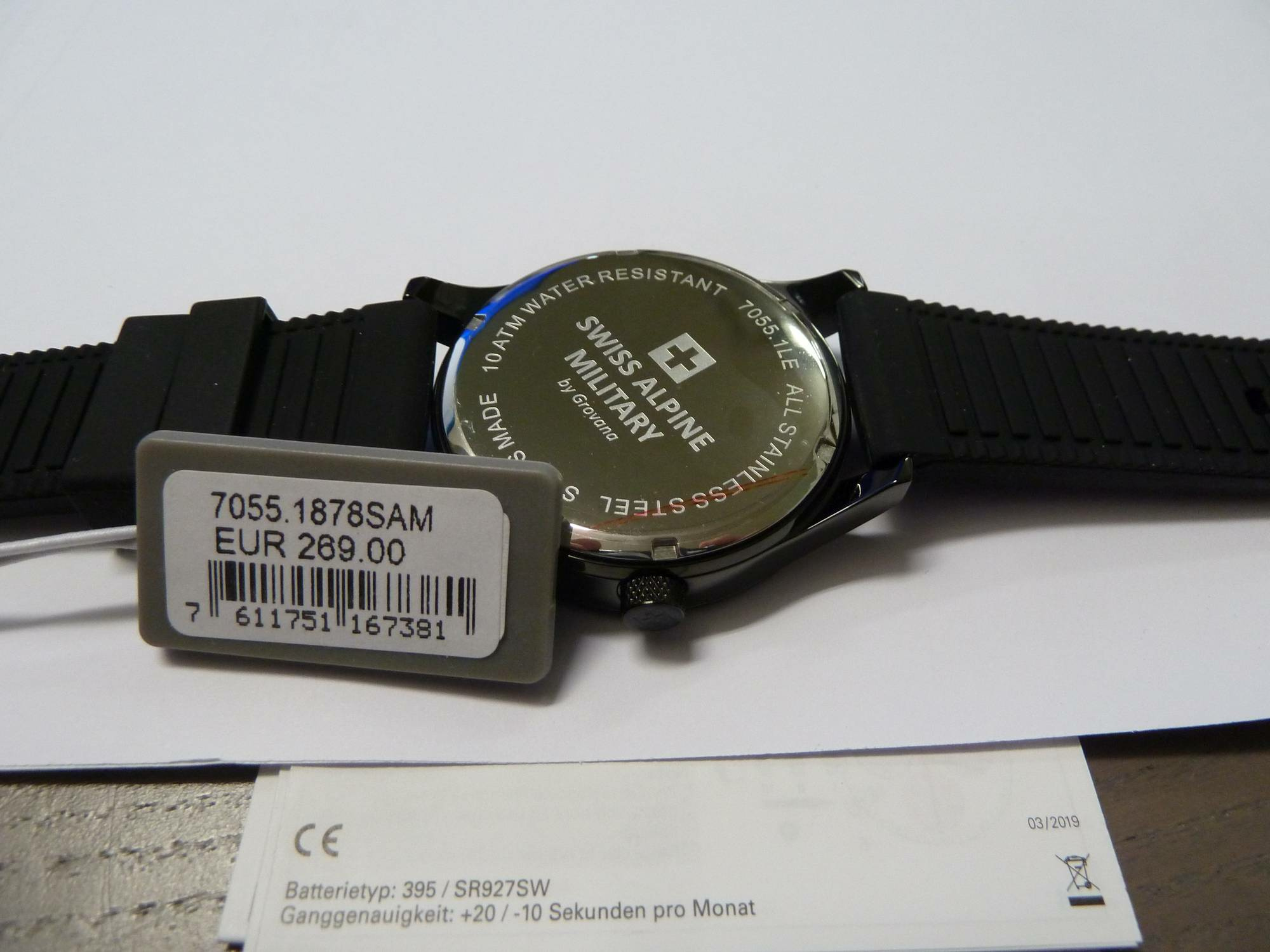 Swiss Alpine Military by Grovana Herren Armbanduhr schwarz 7055-1878SAM – Bild 3