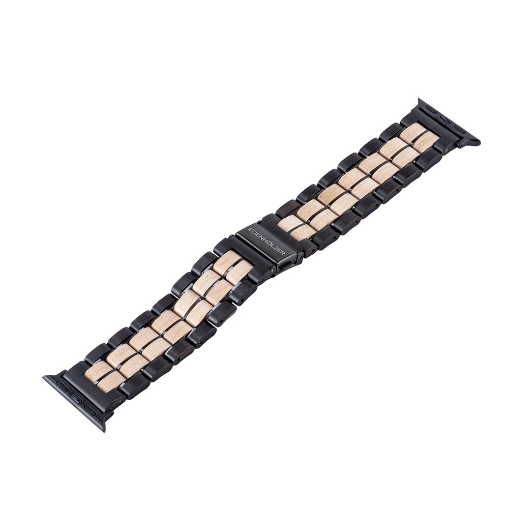 Edenhölzer Herren IWatch Armband Holzarmband Sandelholz Edelstahl – Bild 3