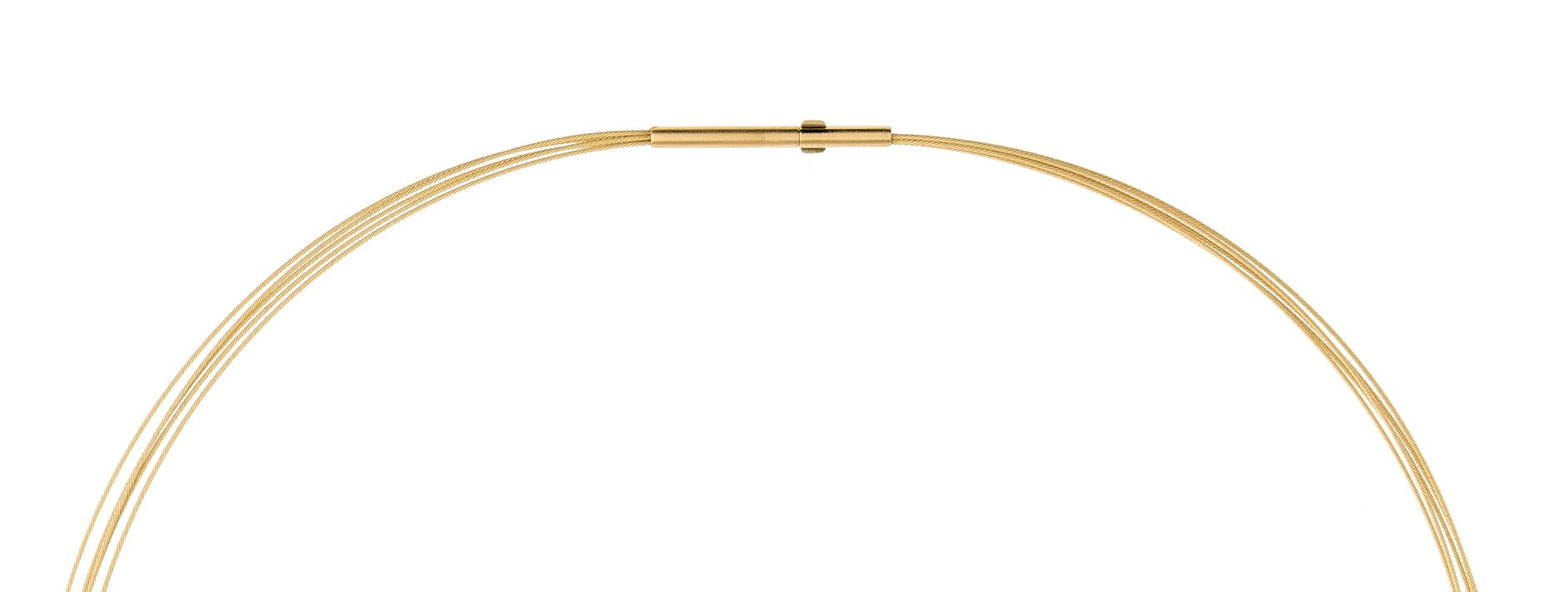 Ernstes Design Damen Halsreif 5-Fach Drahtseil Länge 42cm Gold DS5C-GG-42 – Bild 2