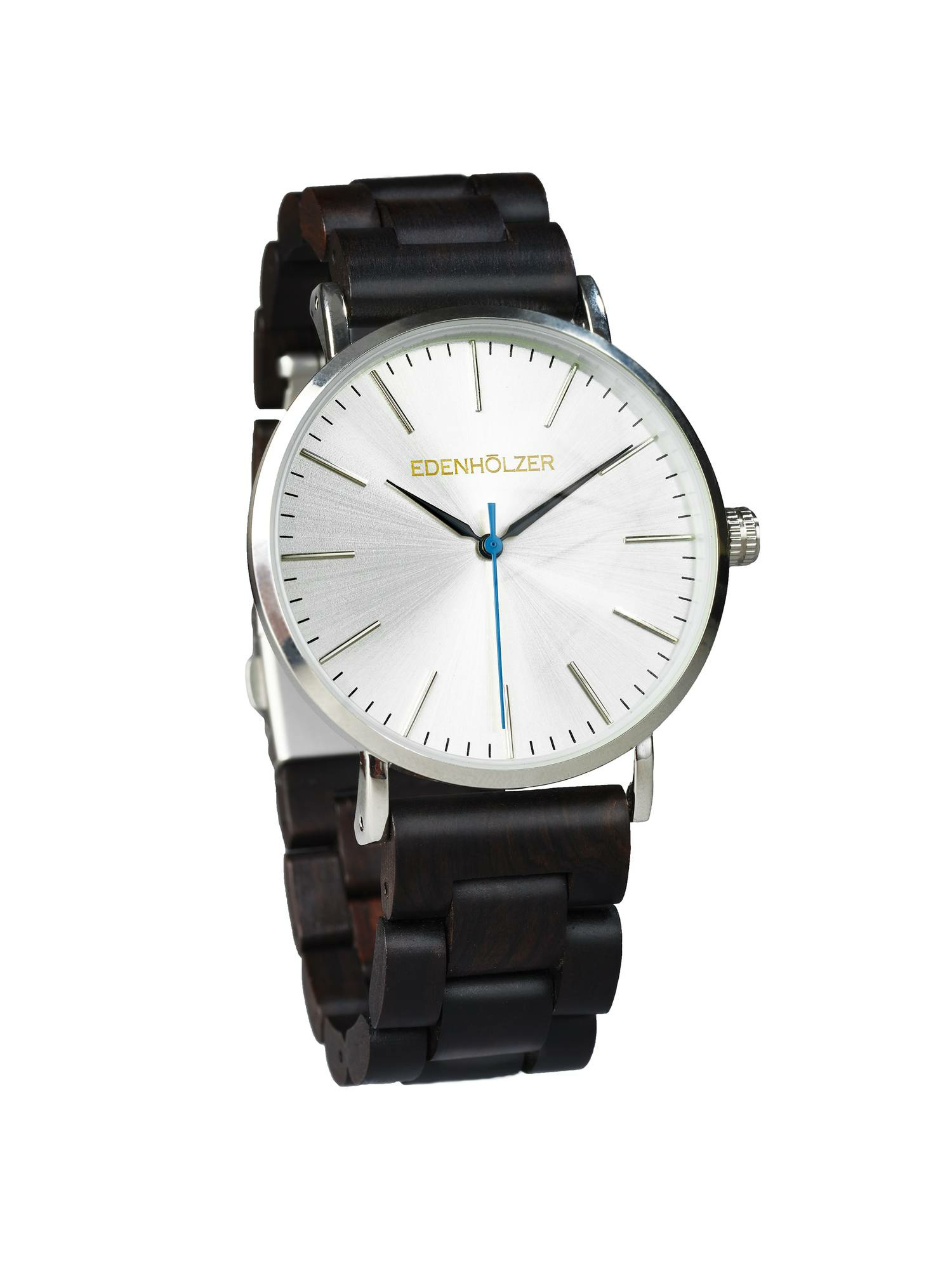 Edenhölzer Holzuhr Herren Armbanduhr Edelstahl Holzarmband Hardlex Guadelopue – Bild 2
