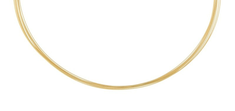 Ernstes Design Damen Halskette 10-Fach Drahtseil Collier 45cm Gold DS10-GG-45 – Bild 2