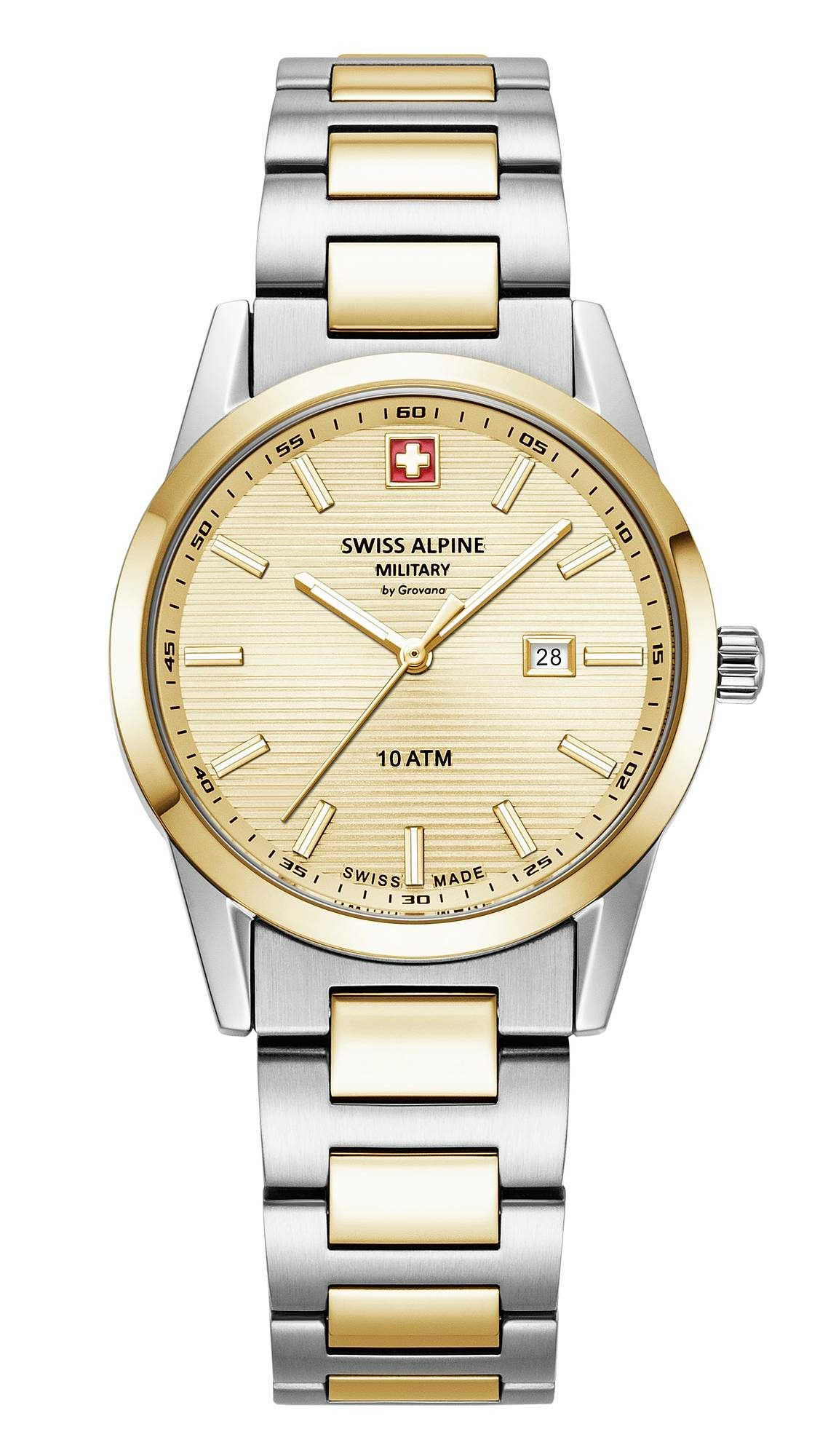 Swiss Alpine Military Damenarmbanduhr Argos bicolor gold 34mm 7767.1141 – Bild 3