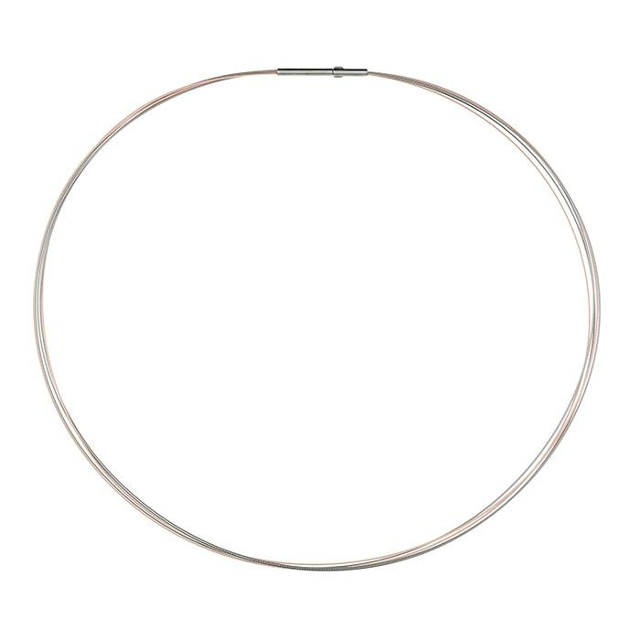 Ernstes Design Damen Halsreif 5-Fach Drahtseil Länge 45cm Bicolor DS5C-ROT-45