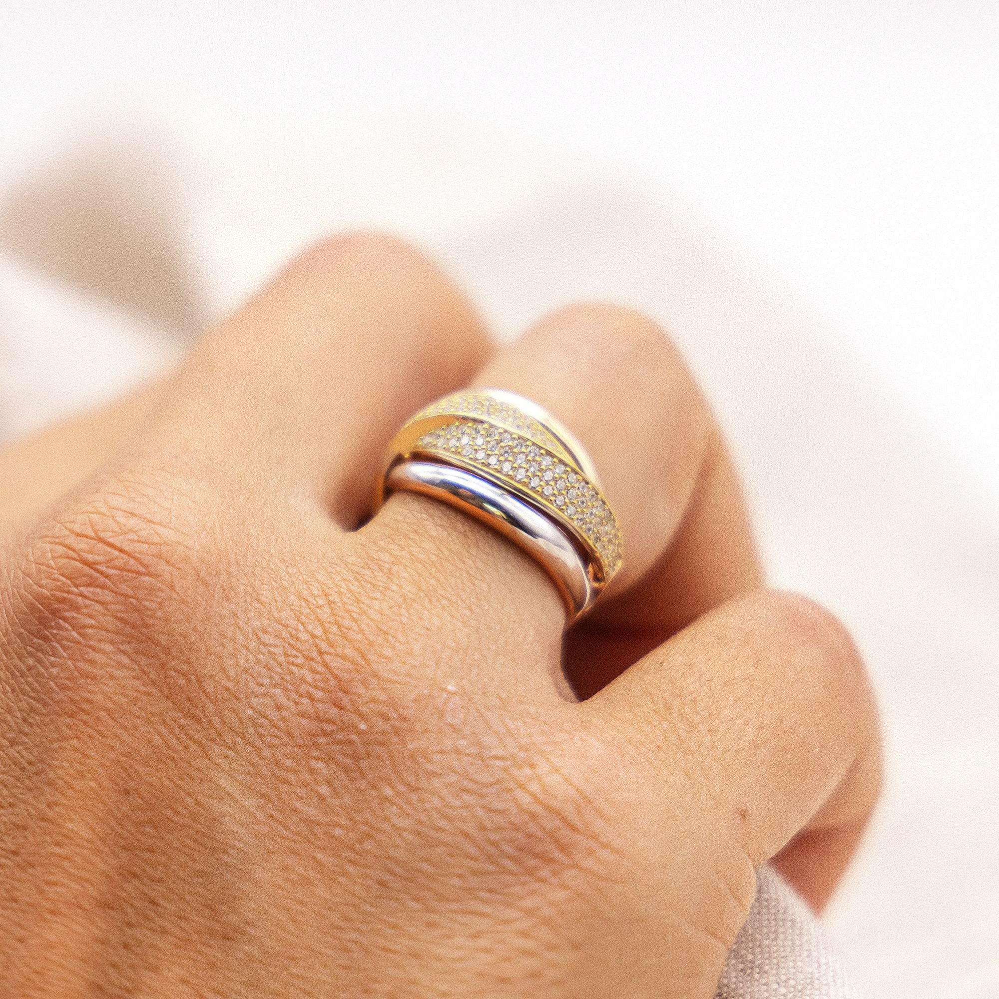 Fascination by Ellen K. 375 Gold dreifarbig Zirkonia Ring 41675917656158 – Bild 2