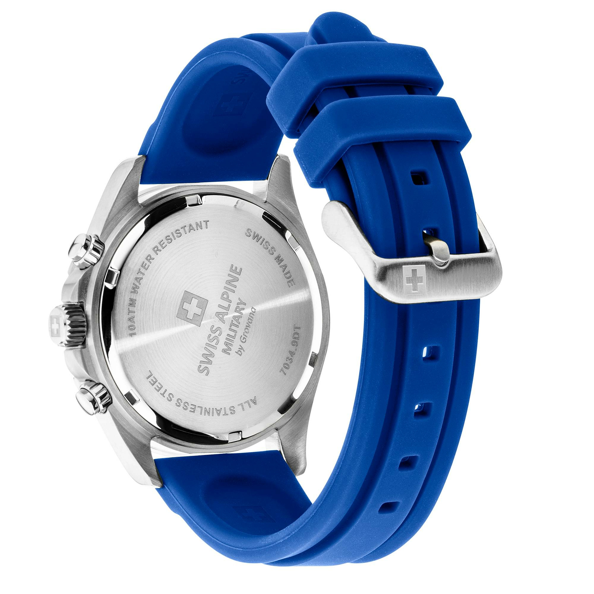 Swiss Alpine Military Herrenuhr Sierra, Chronograph, Edelstahl, Blau-Silber, Art... – Bild 3