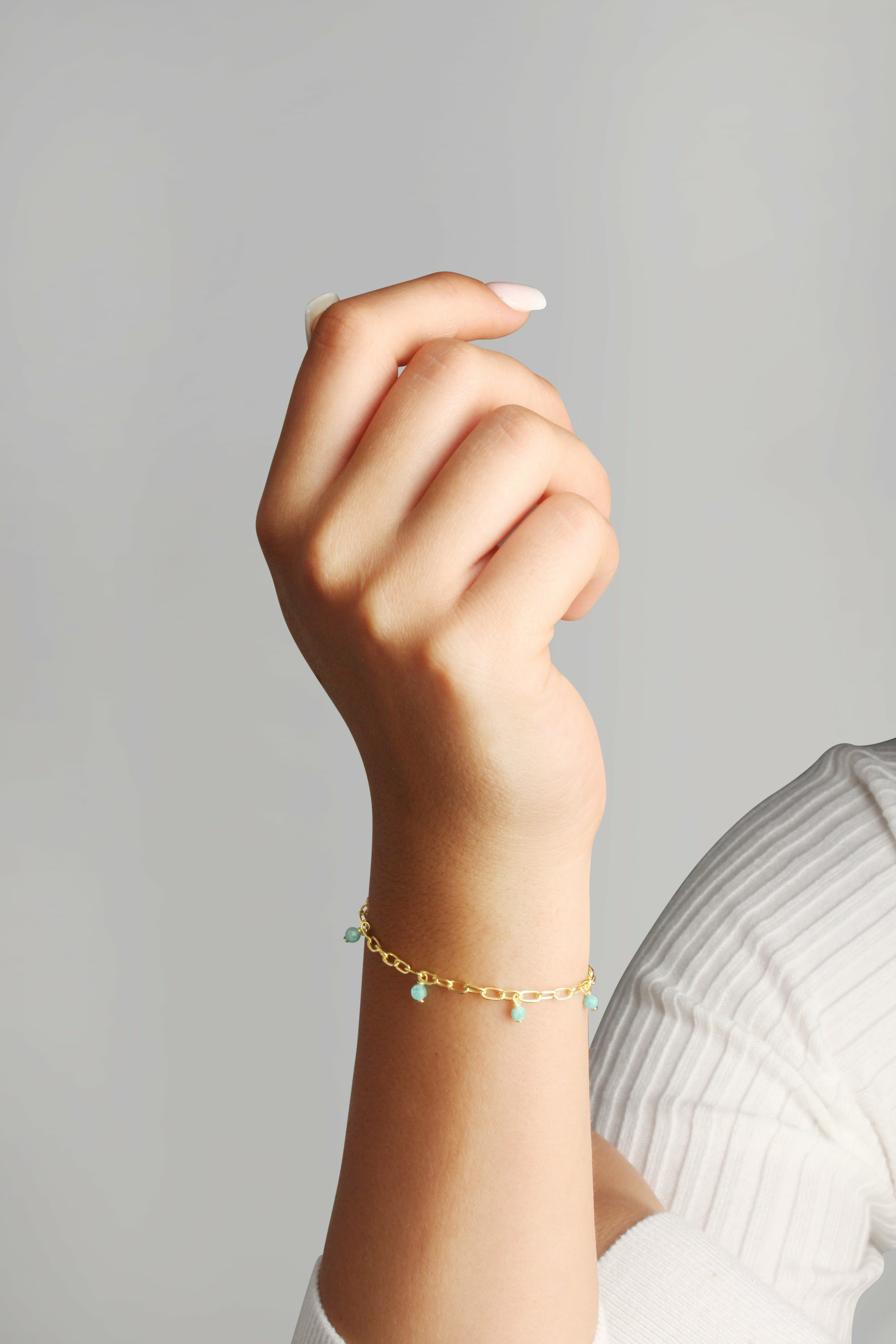 Armband 925 Silber vergoldet Amazonit 41185007173726 – Bild 2