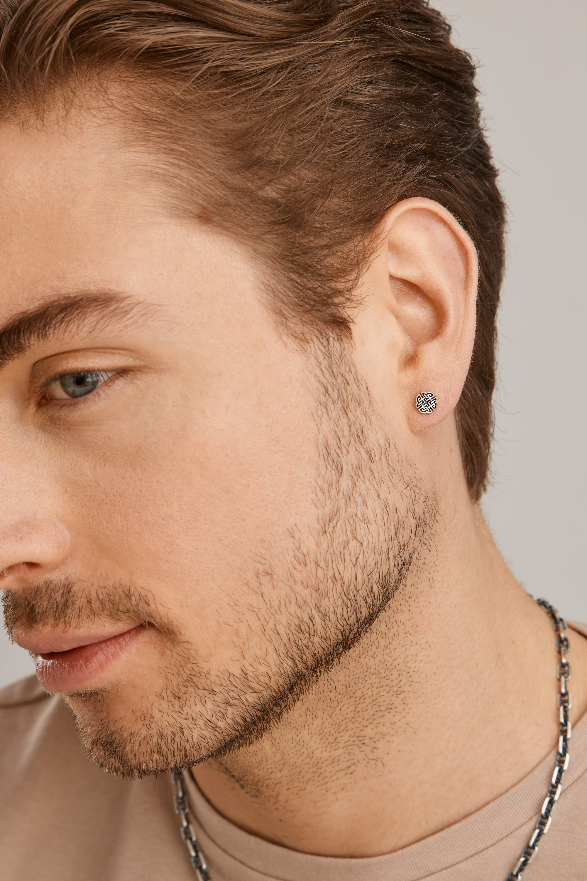 Single Ohrstecker 925 Silber oxidiert 41185109770334 – Bild 2