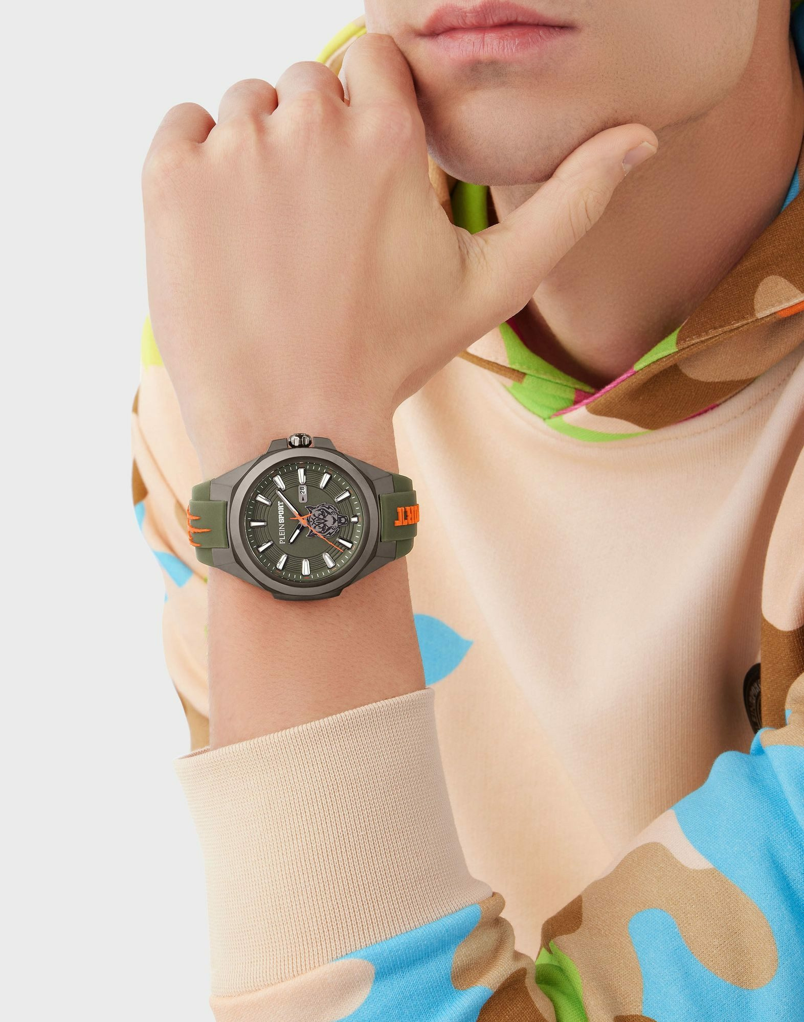 Plein Sport Uhr Herren TIGERMASTER PS7BA0624 Grün / Grau / Silikon – Bild 3