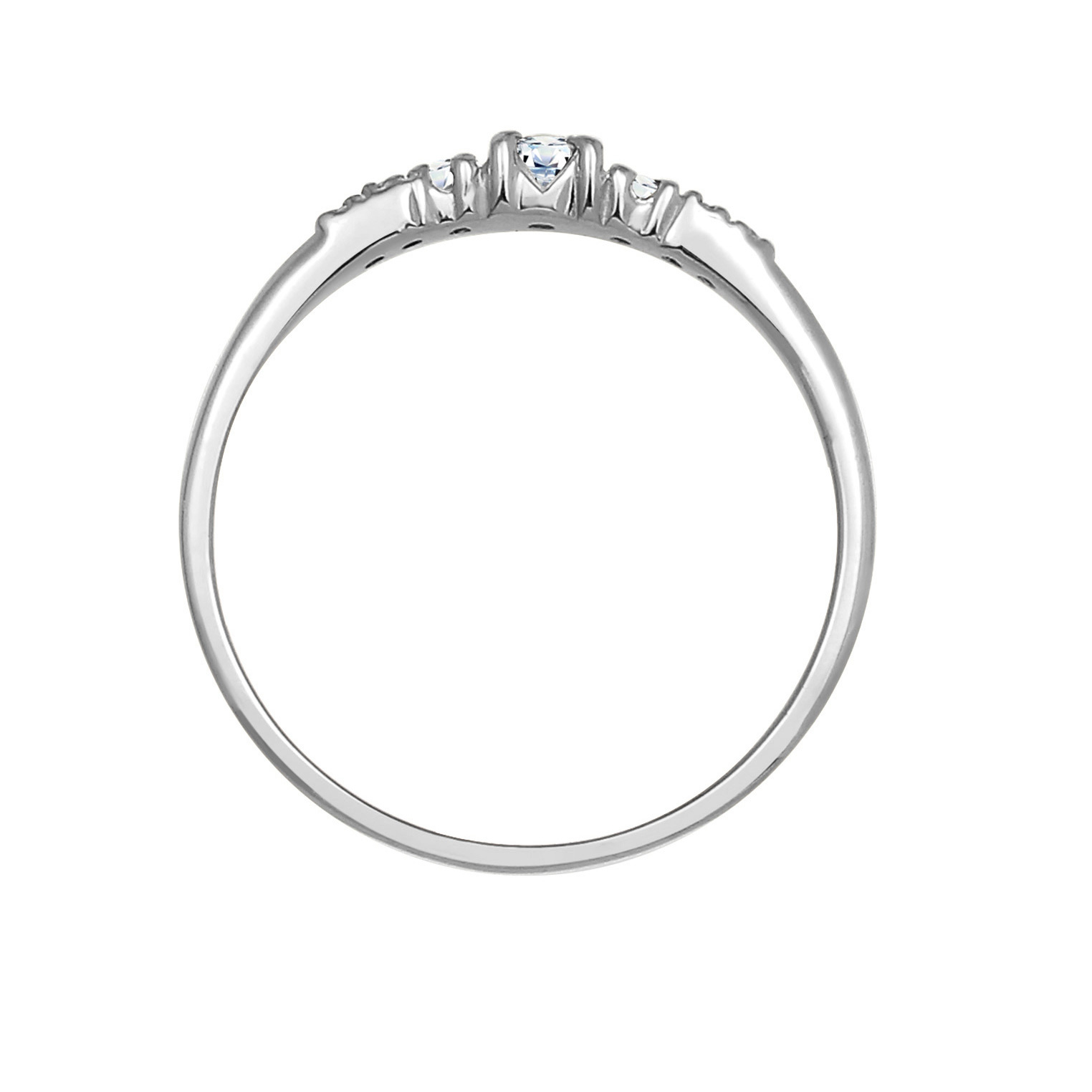 Ring Verlobungsring Diamanten (0.11 ct) 585 Weißgold – Bild 3
