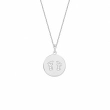 Damen-Kette Babyfüße 925 Sterling Silber rhodiniert Zirkonia 40-45cm XS3476 Damen-Kette Babyfüße 925 Sterling Silber rhodiniert Zirkonia 40-45cm XS3476