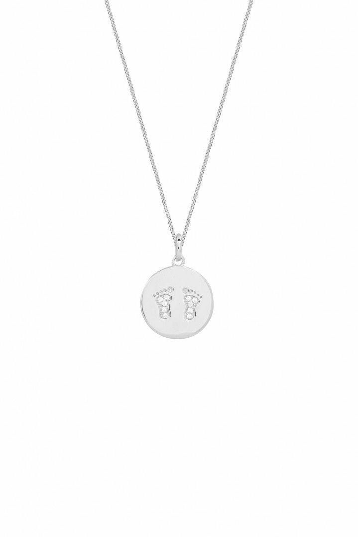 Damen-Kette Babyfüße 925 Sterling Silber rhodiniert Zirkonia 40-45cm XS3476 Damen-Kette Babyfüße 925 Sterling Silber rhodiniert Zirkonia 40-45cm XS3476