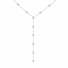 Halskette 925 Silber rhodiniert Y-Kette mit Zirkonia 41185212563550 Halskette 925 Silber rhodiniert Y-Kette mit Zirkonia 41185212563550