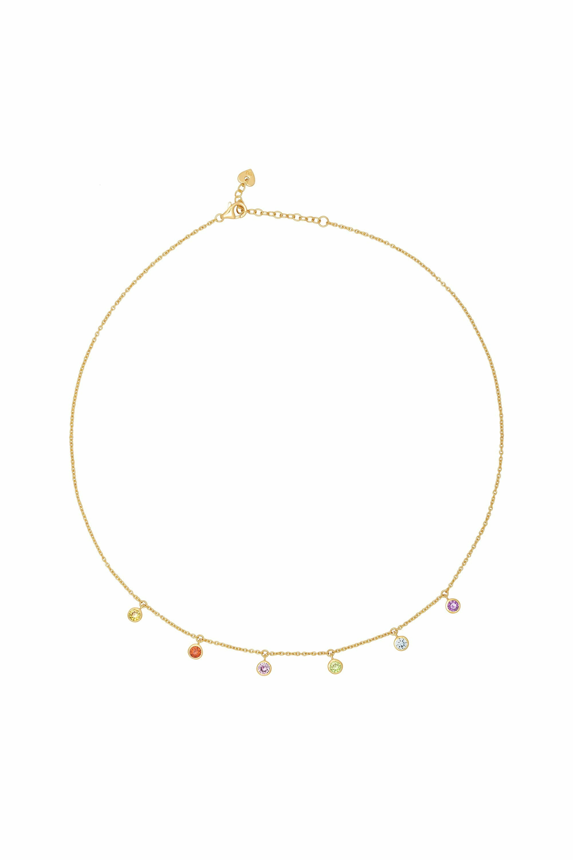 Collier 925 Silber vergoldet Anhänger Zirkonia Rainbow 41185026932830 Collier 925 Silber vergoldet Anhänger Zirkonia Rainbow 41185026932830