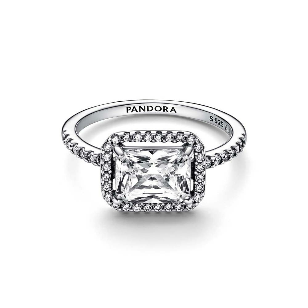 Pandora Rechteckiger Funkelnder Strahlenkranz Ring Silber 192391C0 – Bild 2