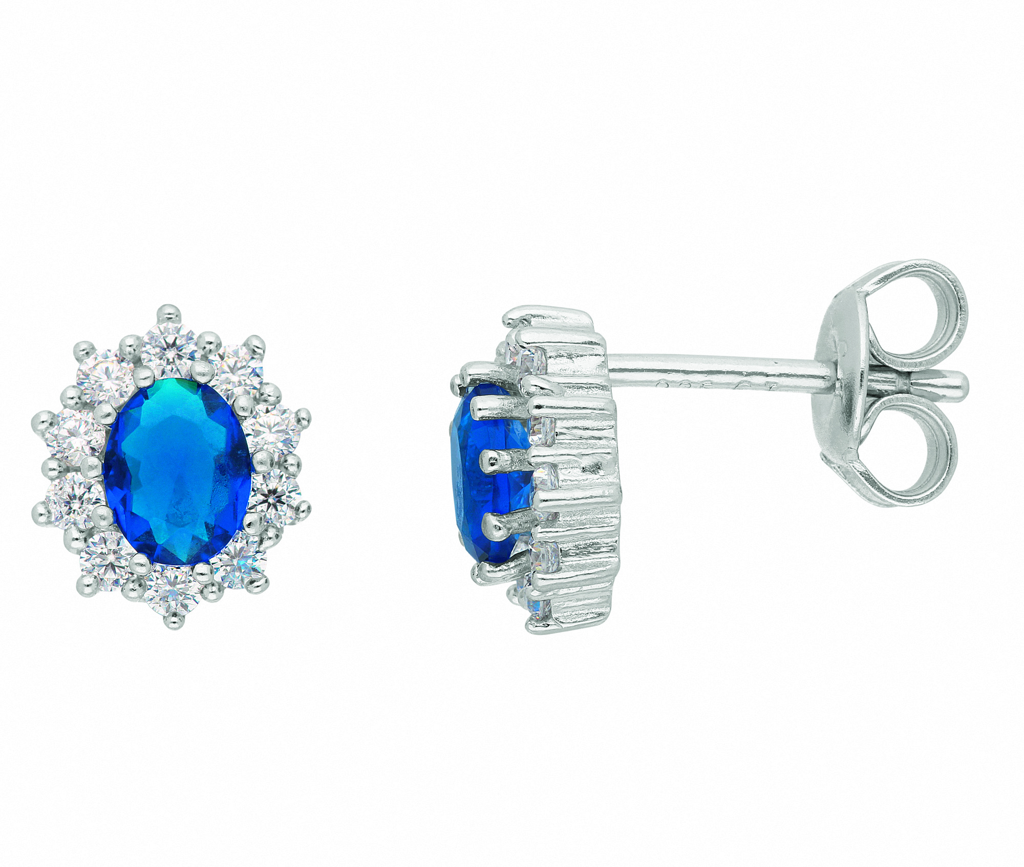 Damen 925 Silber Ohrringe  Ohrstecker mit Zirkonia – Bild 2