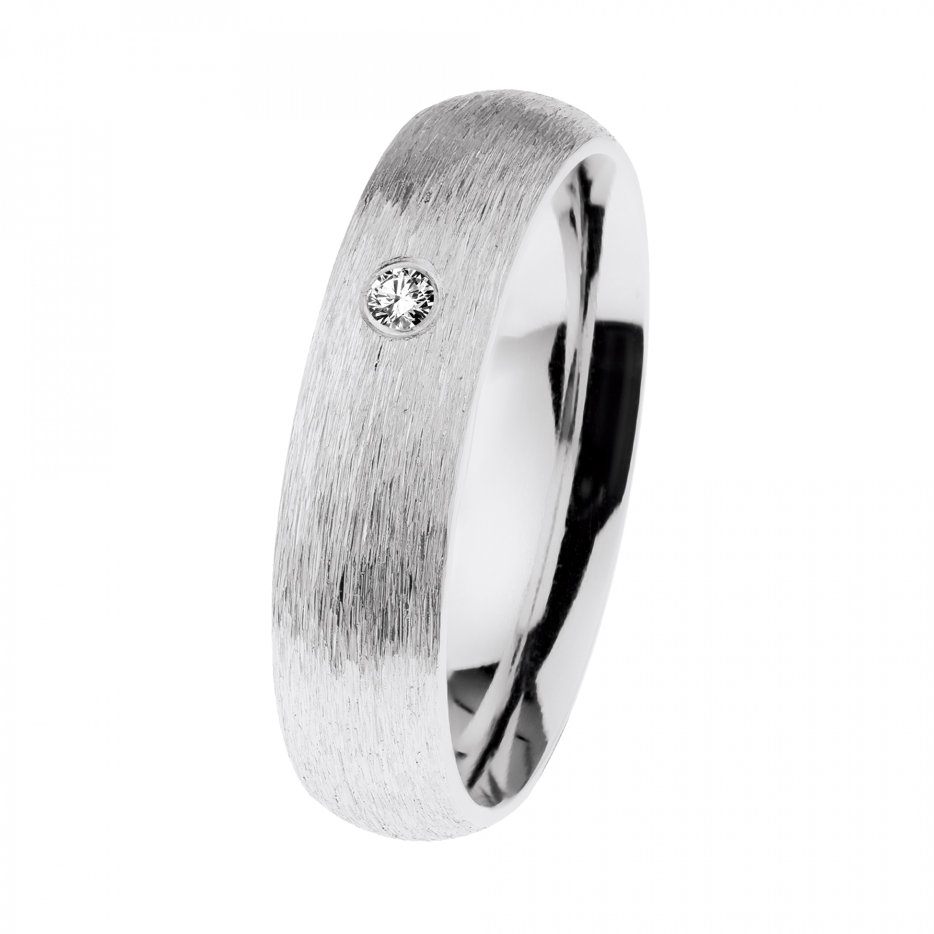 Ernstes Design Damen Diamant Ring Trauring Breite 5 mm Größe 55 Silber R614-55 Ernstes Design Damen Diamant Ring Trauring Breite 5 mm Größe 55 Silber R614-55