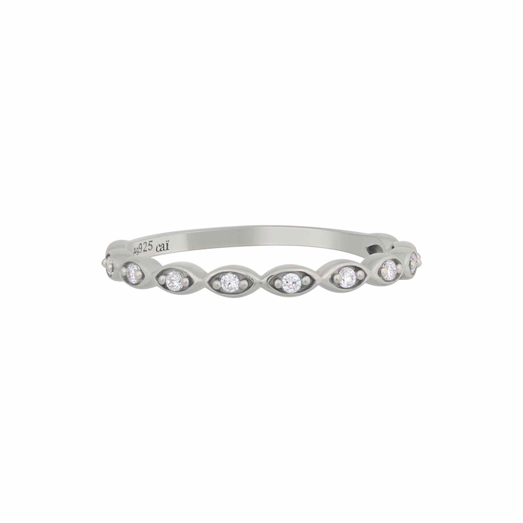 Ring 925/- Sterling Silber rhodiniert Zirkonia Stacking 41184733331550 Ring 925/- Sterling Silber rhodiniert Zirkonia Stacking 41184733331550