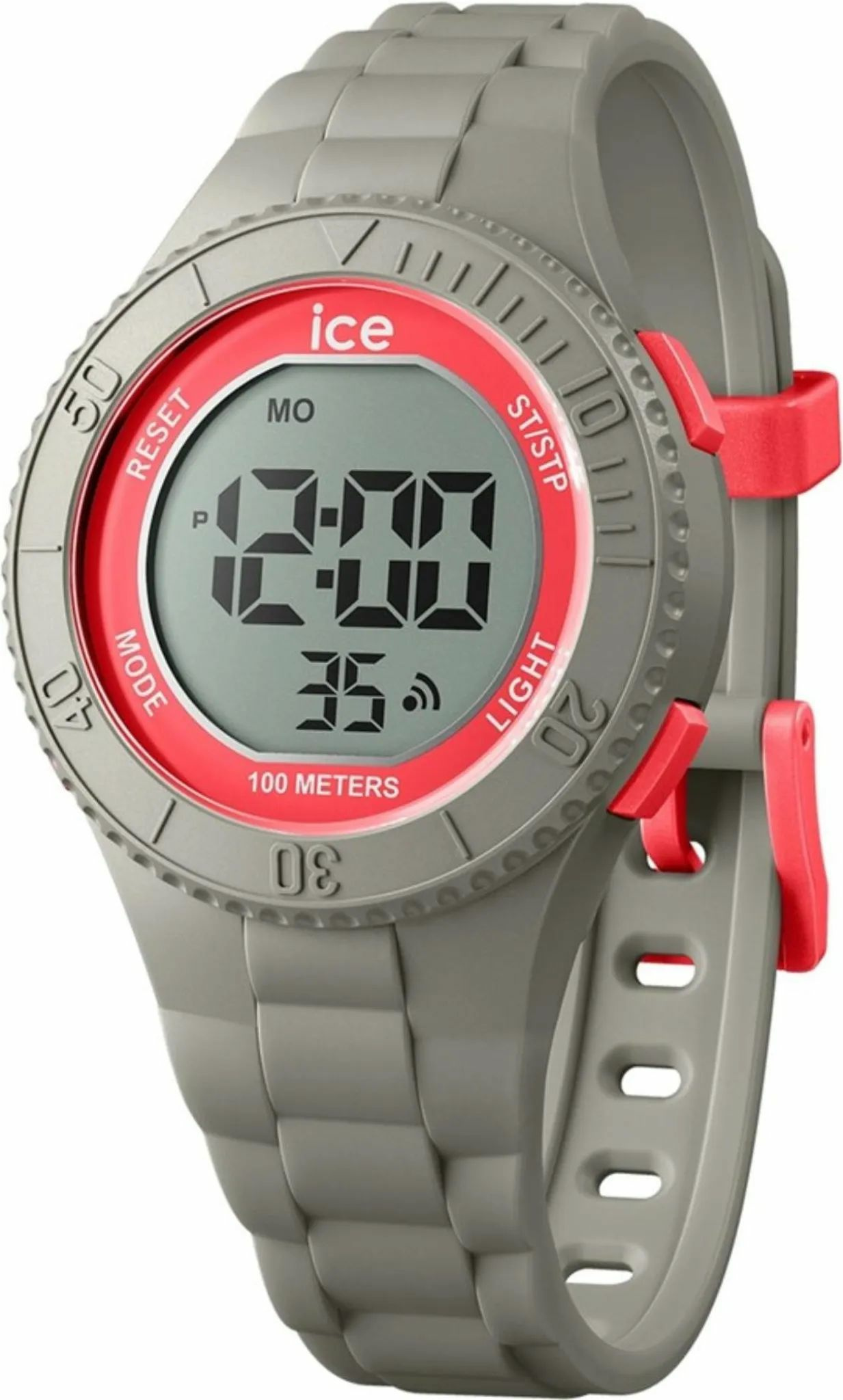 ICE-Watch Digitaluhr Unisex ICE digit Dusty coral Grau Rot 021623 ICE-Watch Digitaluhr Unisex ICE digit Dusty coral Grau Rot 021623