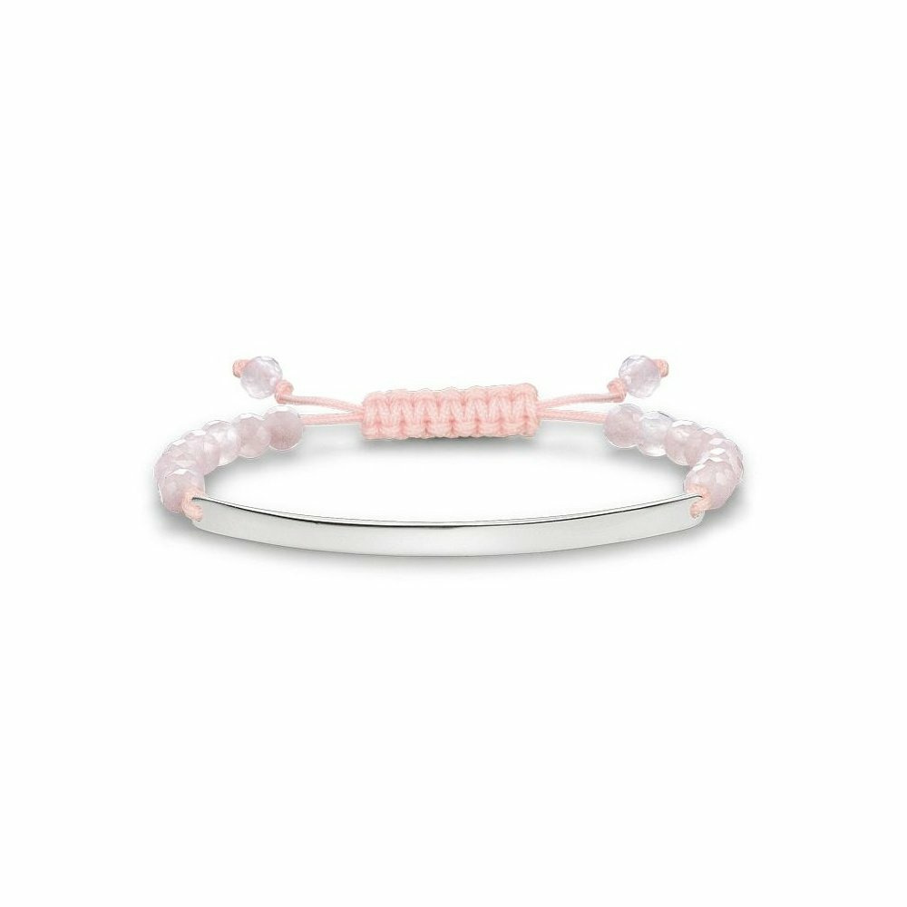 Thomas Sabo Nylon Armband mit Rosenquartz Perlen LBA0002-813-9-L21V – Bild 2