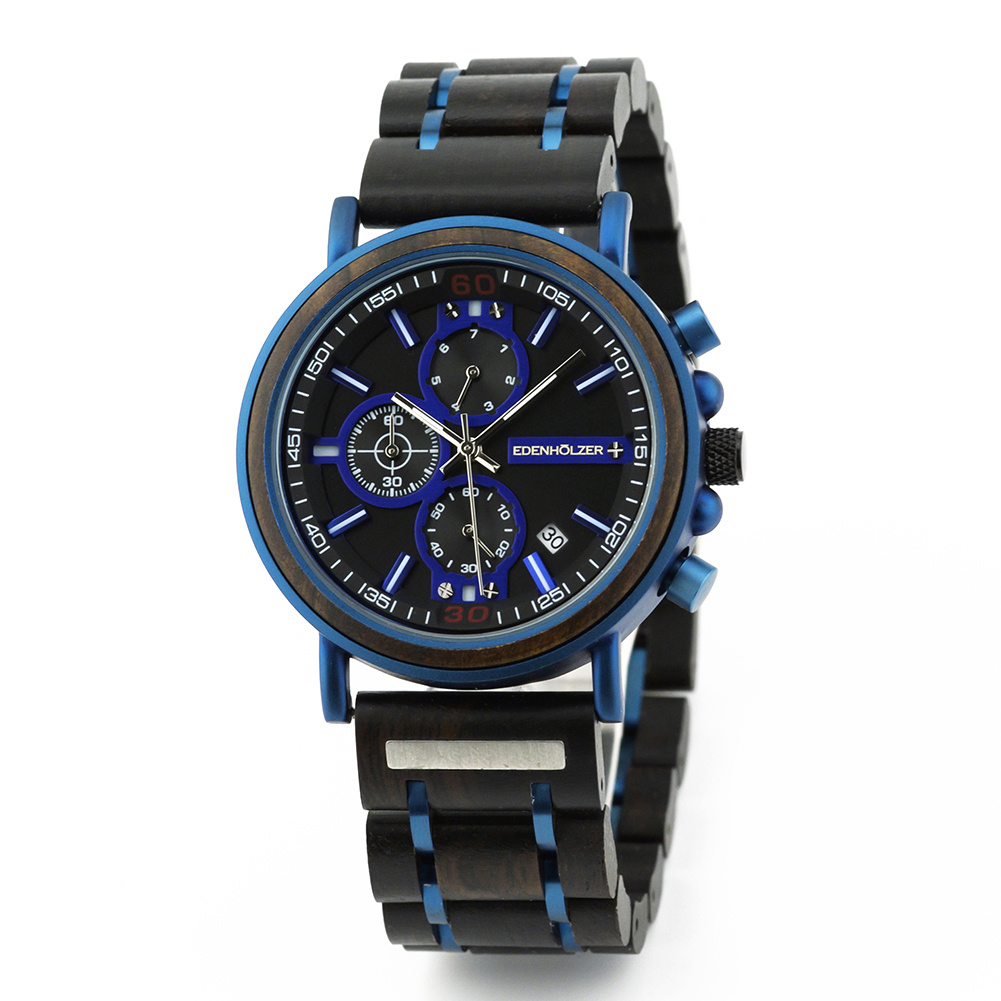 Edenhölzer Holzuhr Herren Armbanduhr Boracay Holzarmband ED091-009 – Bild 3