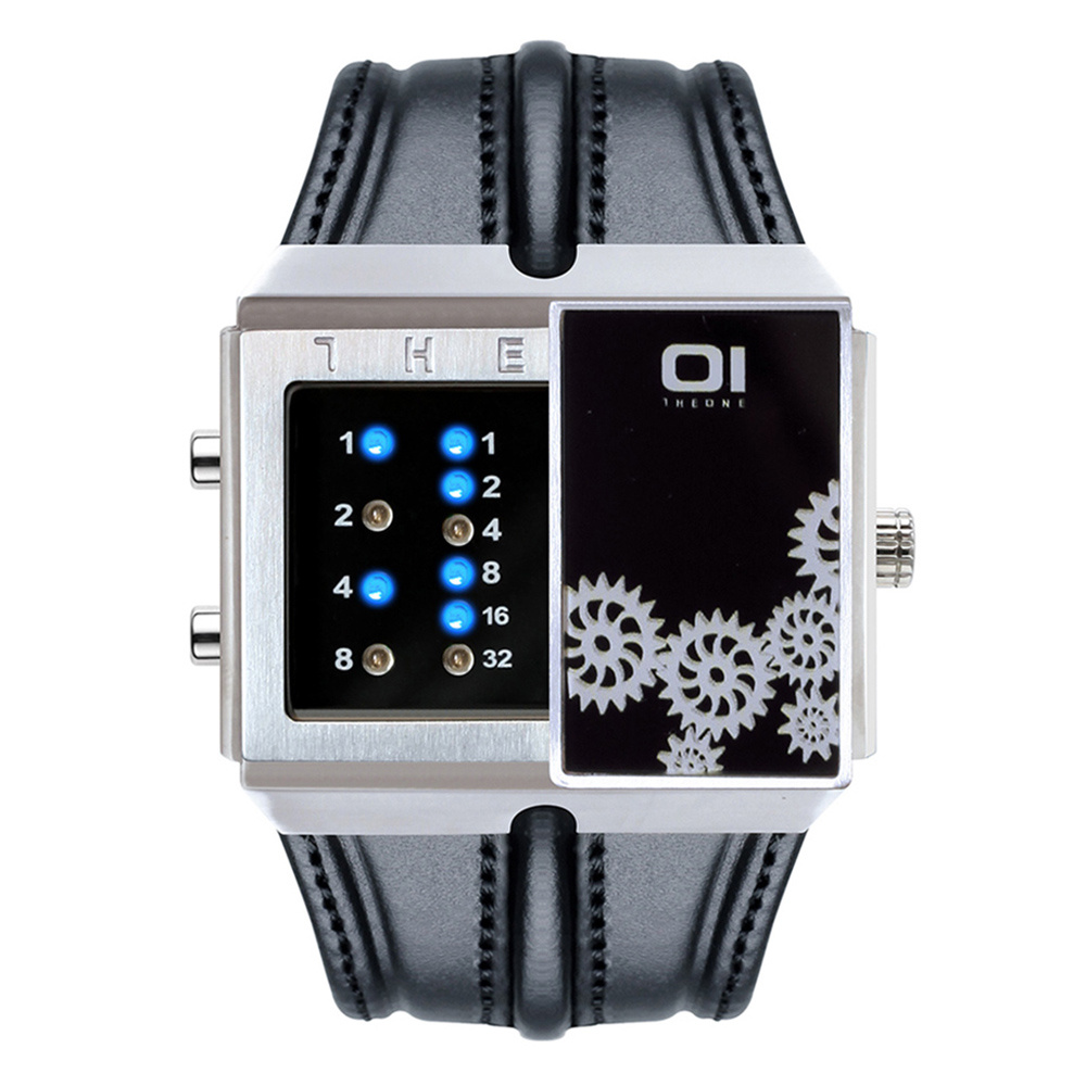 THE ONE Uhr Herren Binär-Armbanduhr Slider Watch SD126B1 THE ONE Uhr Herren Binär-Armbanduhr Slider Watch SD126B1