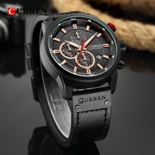 CURREN Men%27s Dark Brown Chronograph Quartz Watch Waterproof Leather Strap Sports... CURREN Men%27s Dark Brown Chronograph Quartz Watch Waterproof Leather Strap Sports...