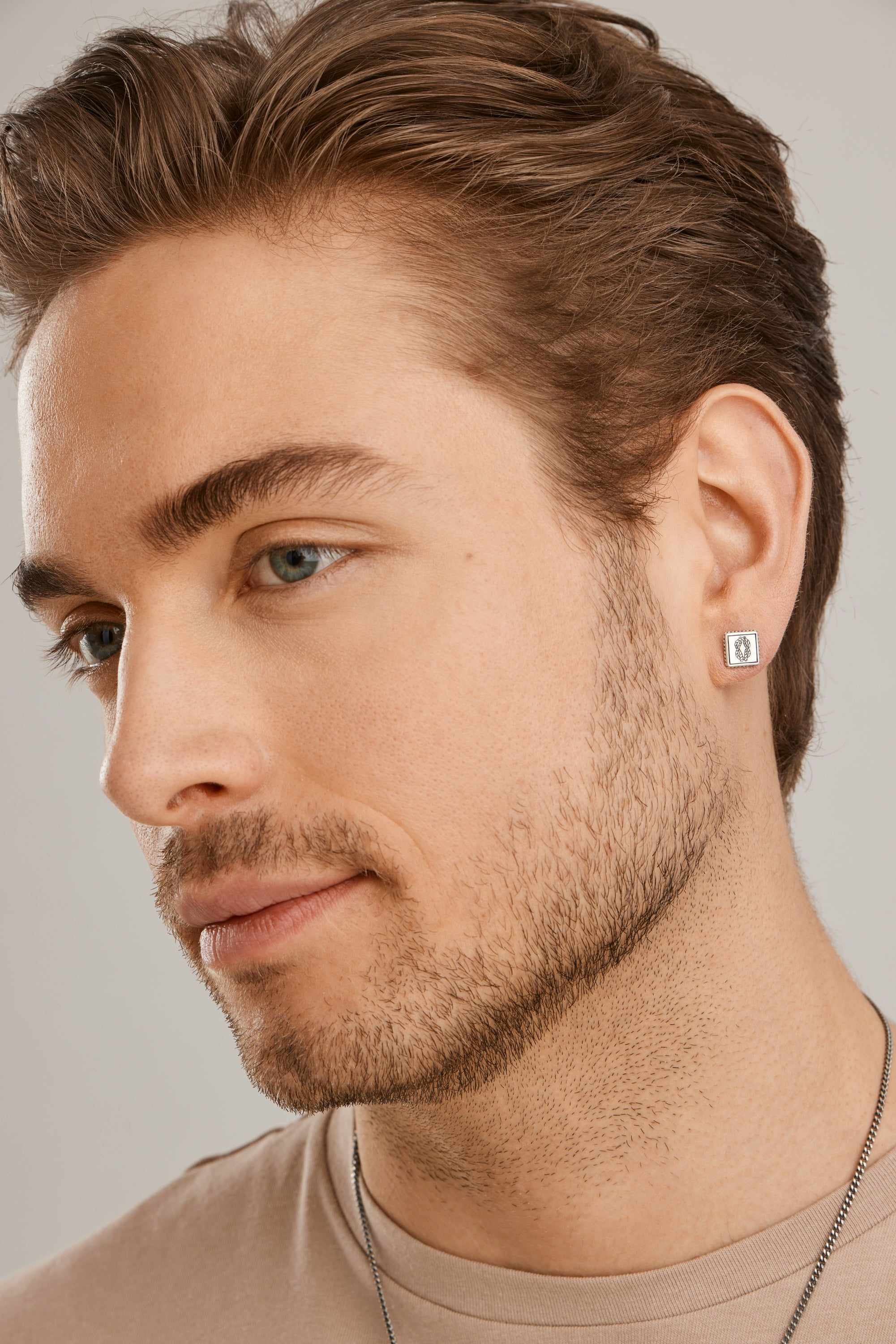 Single Ohrstecker 925/-Sterling Silber matt oxodiert Sailor Wappen Tau 411847751... – Bild 3