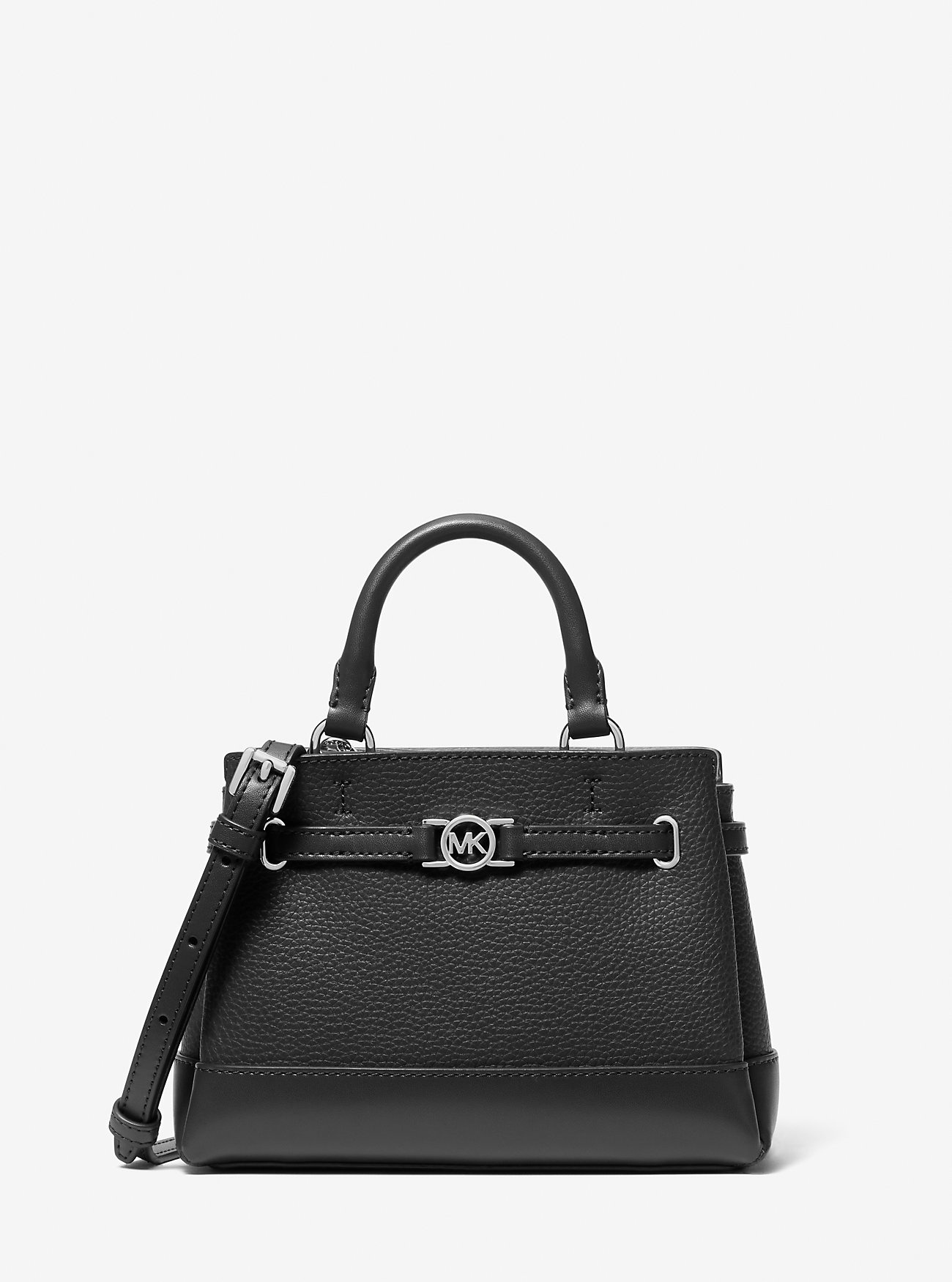 Michael Kors Handtasche Damen Reed Extra‑Small Pebbled Leather Satchel Schwarz 3... Michael Kors Handtasche Damen Reed Extra‑Small Pebbled Leather Satchel Schwarz 3...