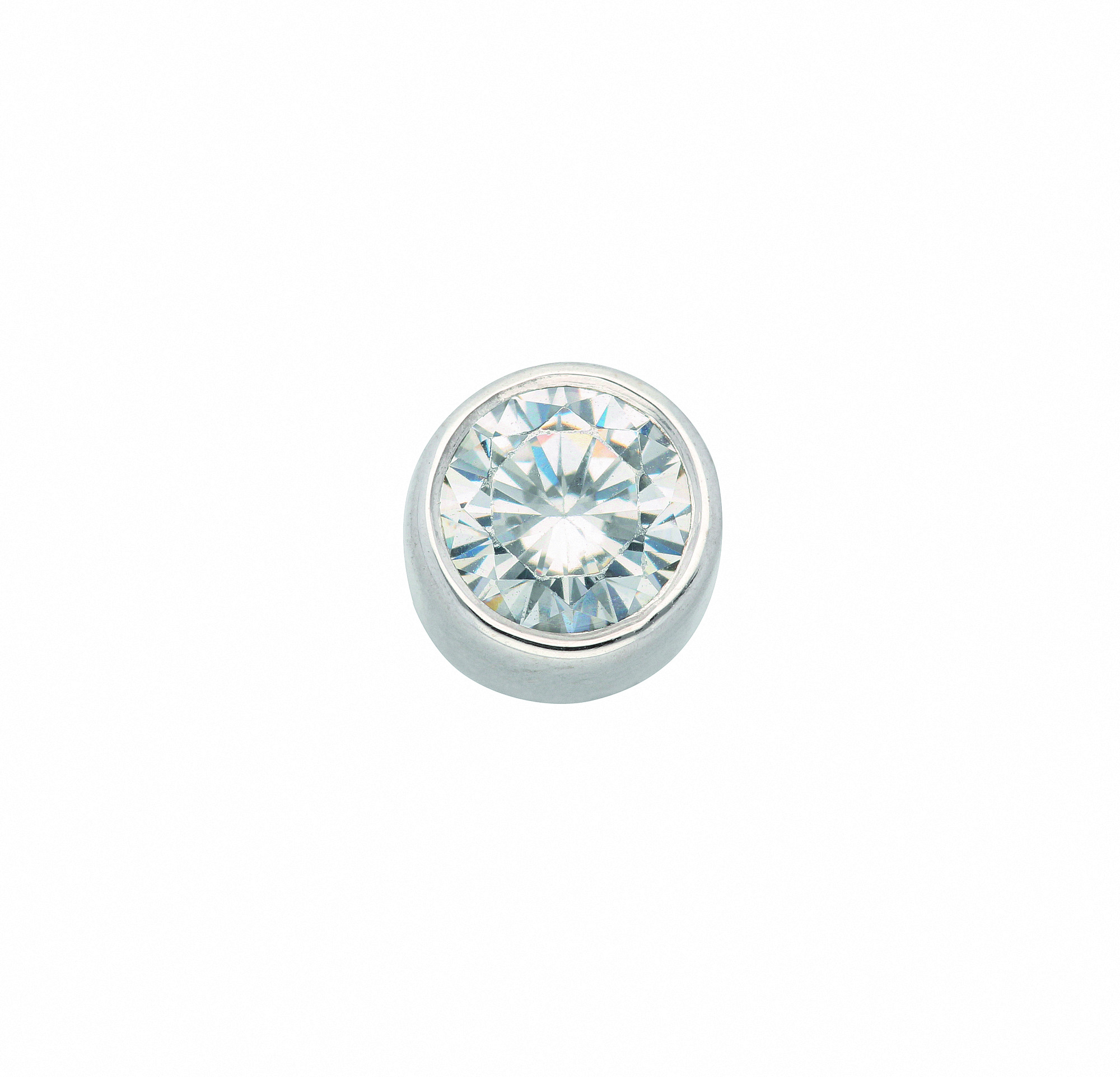 Damen 585 Weißgold Anhänger mit Zirkonia Ø 7 mm Damen 585 Weißgold Anhänger mit Zirkonia Ø 7 mm