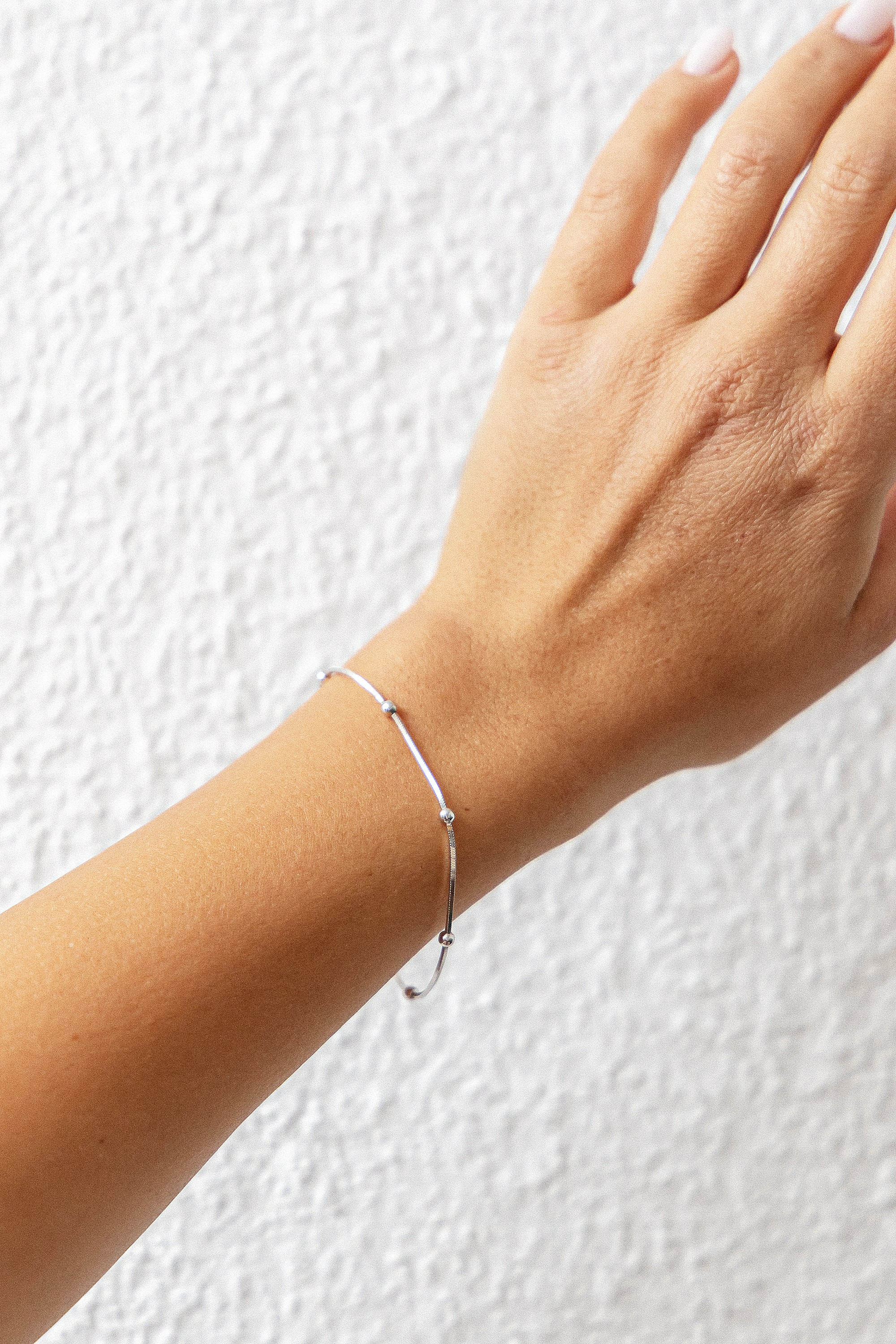 Armband 925/- Sterling Silber rhodiniert Schlangenkette vierseitig diamantiert m... Armband 925/- Sterling Silber rhodiniert Schlangenkette vierseitig diamantiert m...
