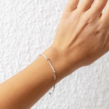 Armband 925/- Sterling Silber rhodiniert Schlangenkette vierseitig diamantiert m... Armband 925/- Sterling Silber rhodiniert Schlangenkette vierseitig diamantiert m...